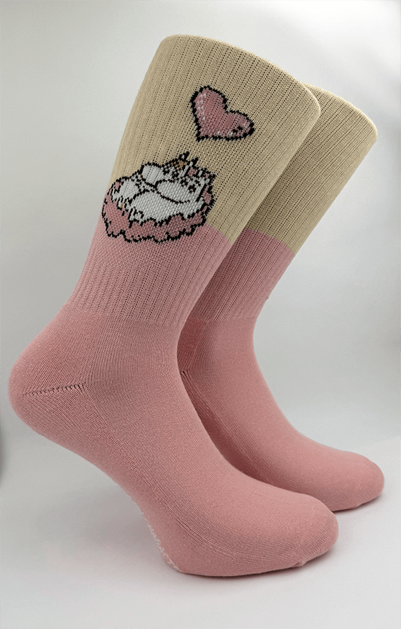 Moomin Socks Moomin Love Pink/Off White Tennis Crew Socks