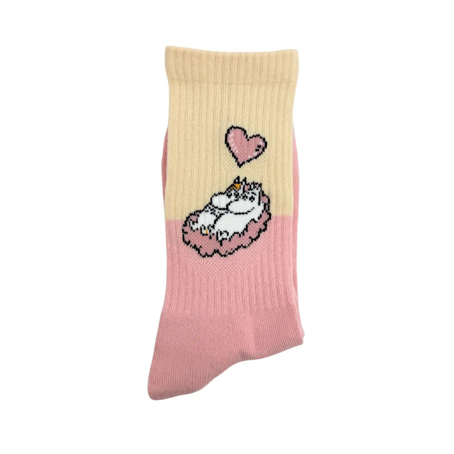 Moomin Socks Moomin Love Pink/Off White Tennis Crew Socks