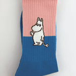 Moomin Socks Moomin Troll Ocean Blue/Pink Tennis Crew Socks