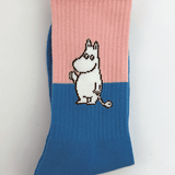 Moomin Socks Moomin Troll Ocean Blue/Pink Tennis Crew Socks