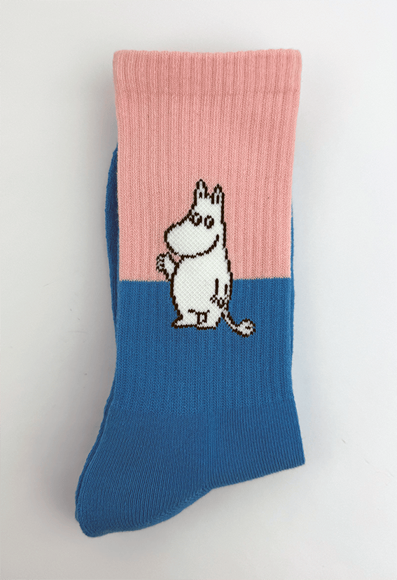Moomin Socks Moomin Troll Ocean Blue/Pink Tennis Crew Socks