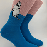 Moomin Socks Moomin Troll Ocean Blue/Pink Tennis Crew Socks