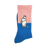 Moomin Socks Moomin Troll Ocean Blue/Pink Tennis Crew Socks