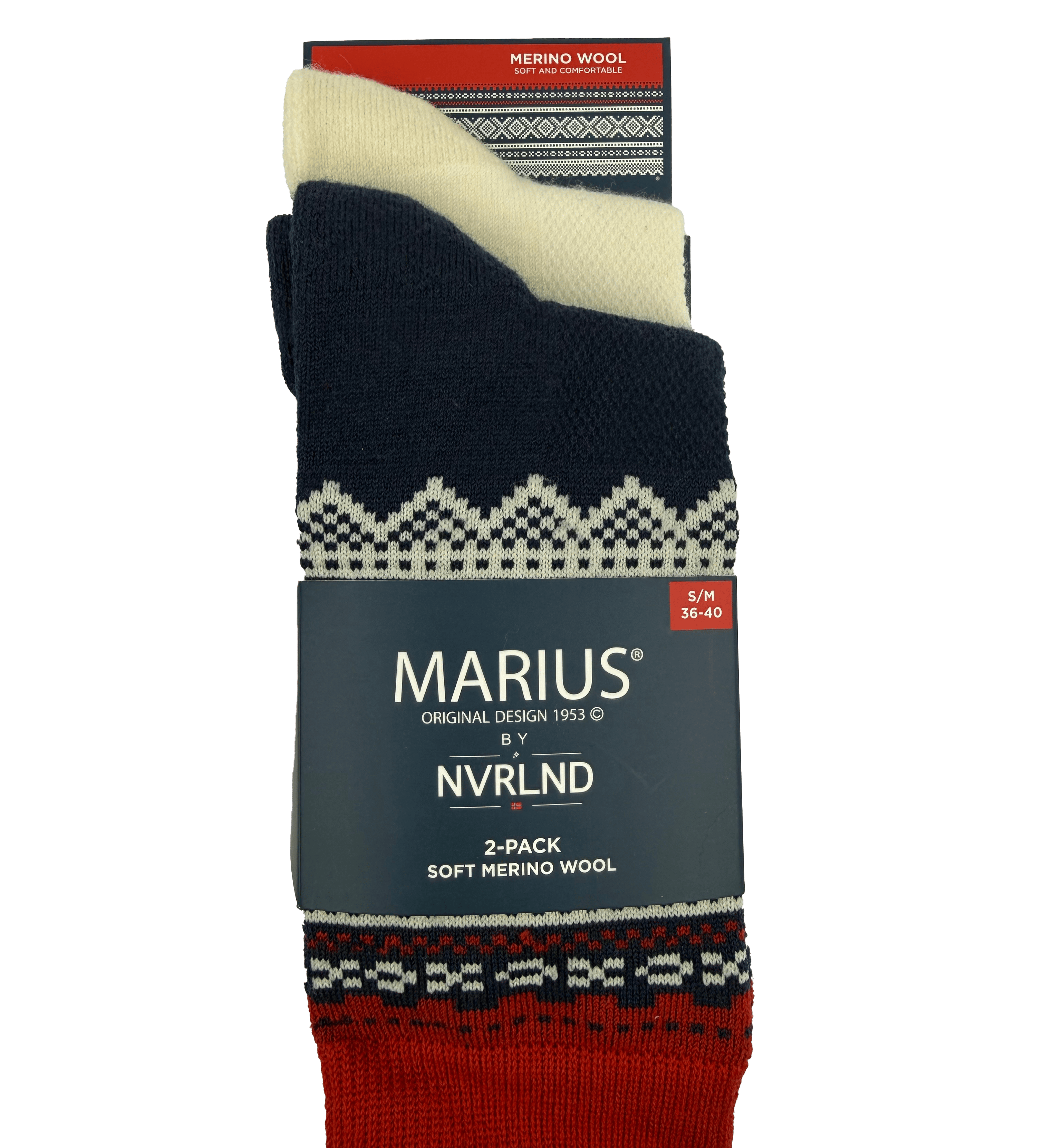 NVRLND Socks Marius Classic 2-Pack Merino Wool Crew Socks