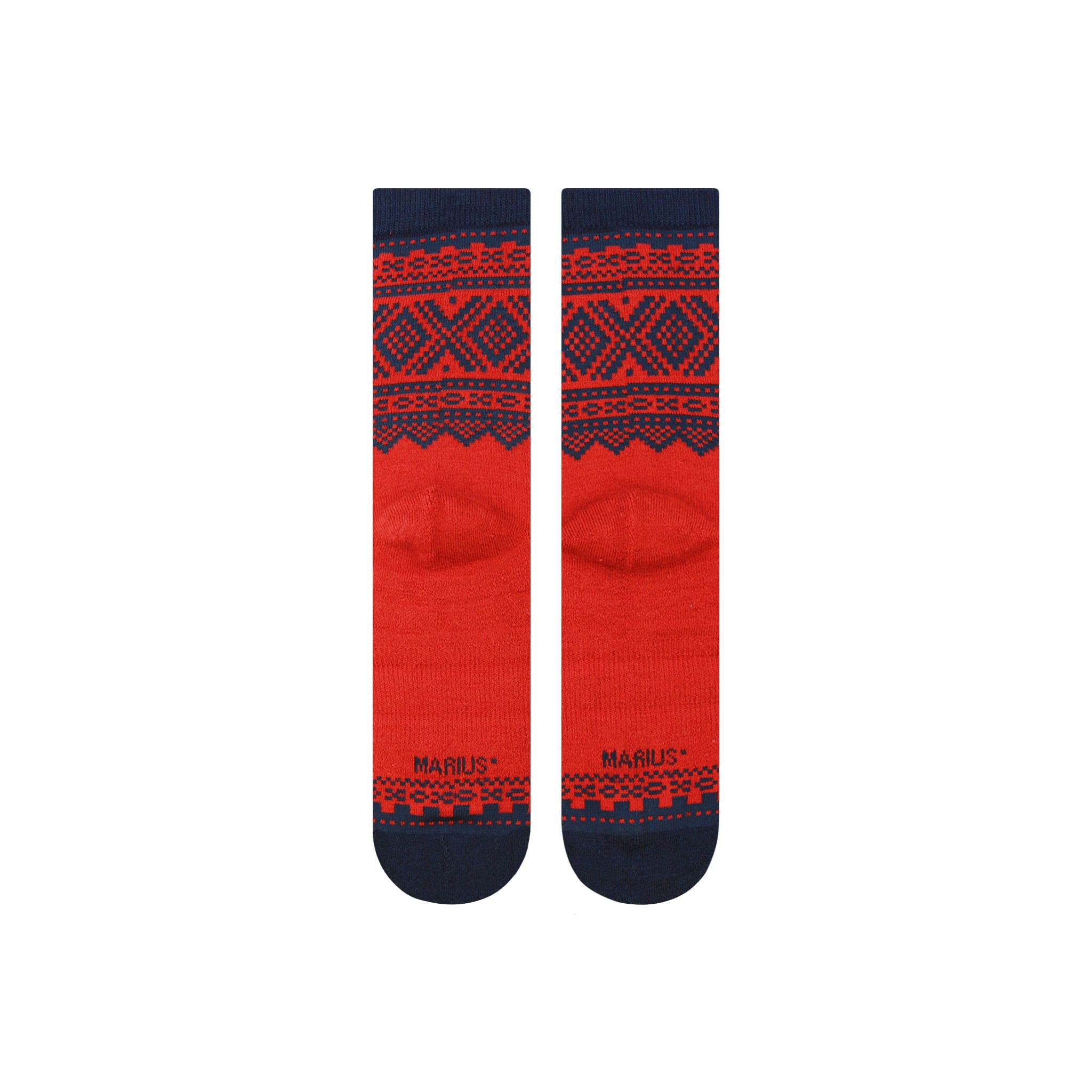 Marius Socks Marius Red Navy 75 Wool Crew Socks