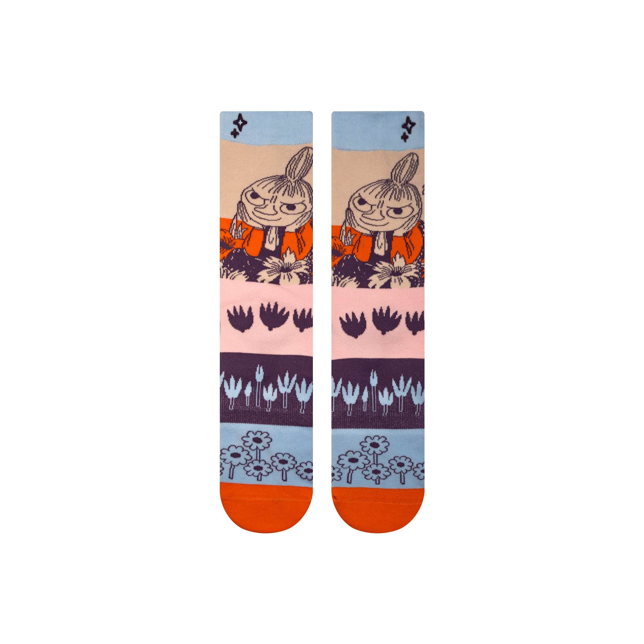 NVRLND Socks Moomin Little My Pattern Stripe Crew